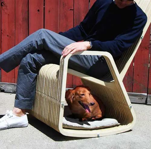 rocking chair and dog/cat house