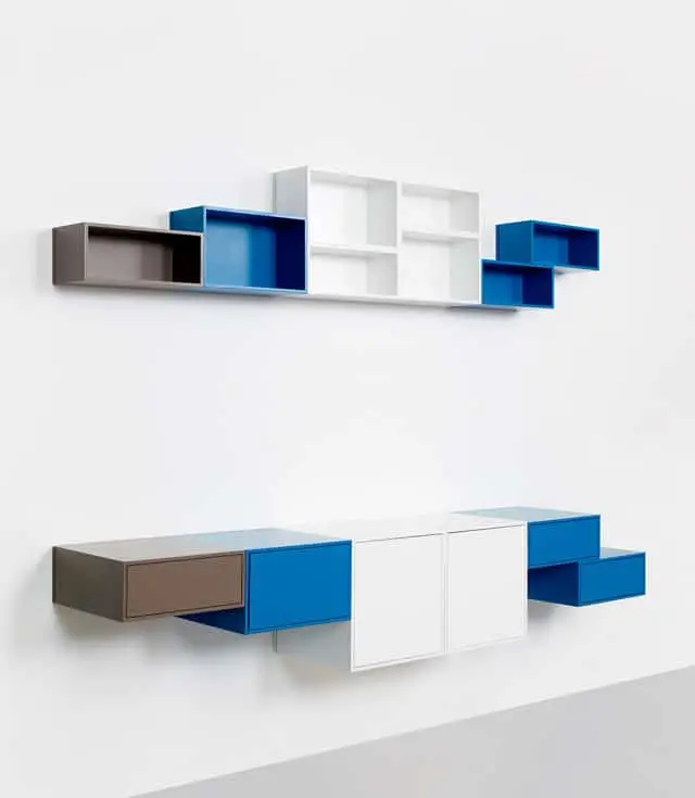 modular wall shelving system