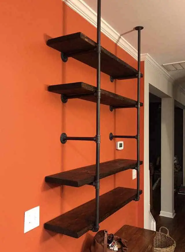 industrial pipe wall shelf system