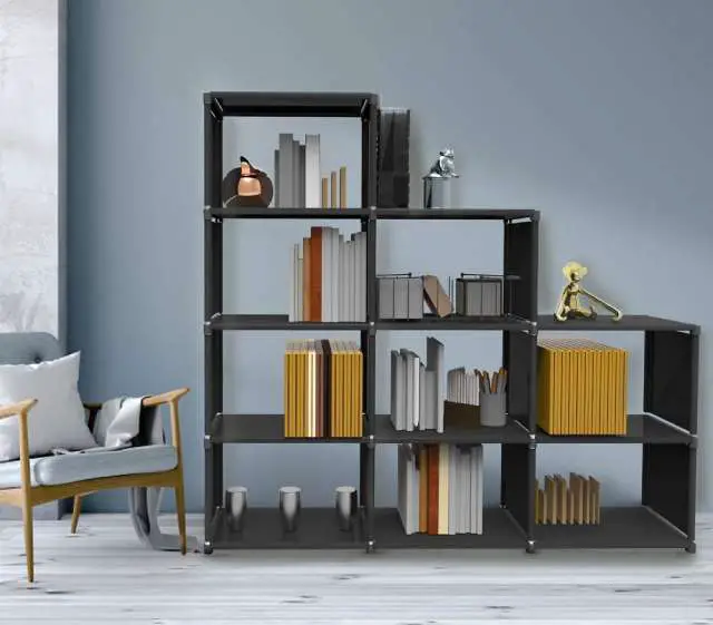 customizable storage system- freestanding bookshelf