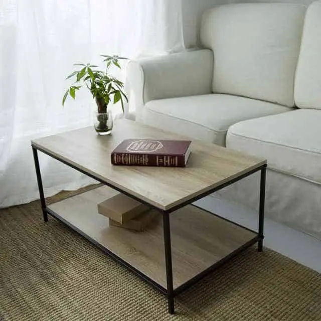 coffee table with storage shelf underneath