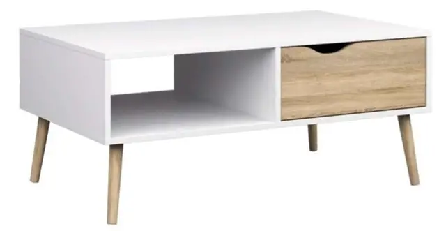 coffee table with storage space and drawer