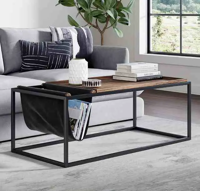 coffee table with magazine tray
