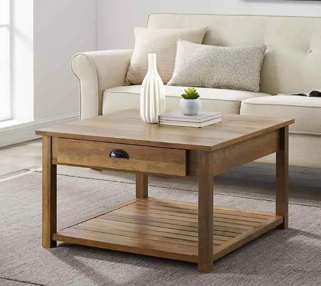 square coffee table with drawer