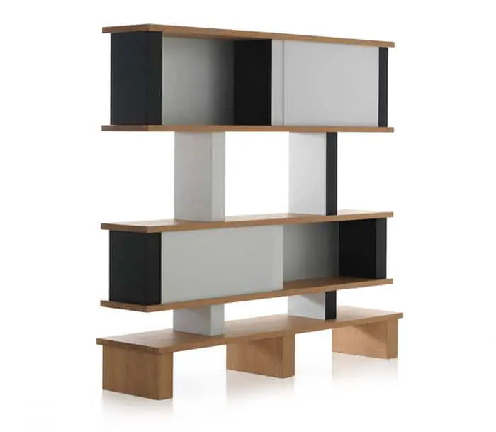 Designed by Charlotte Perriand, the 526 Nuage bookcase still has a very modern feel and dynamic look through the changing volumes and spaces. 
