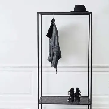 None Branded coat rack clothes rack with shoe rack 120 x 45 x 145 cm 1 clothes rail metal white 
