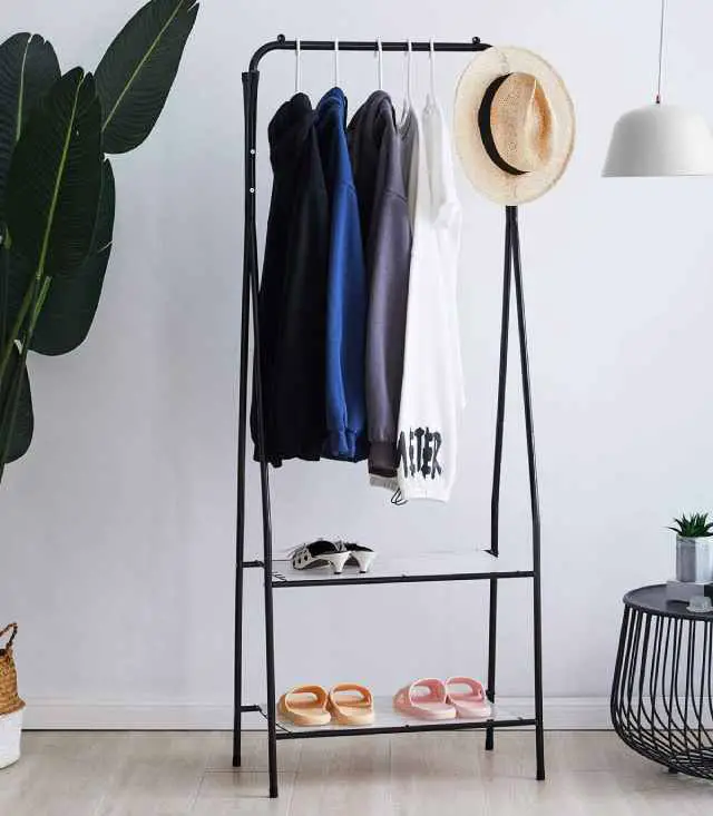 small sturdy metal clothes rack