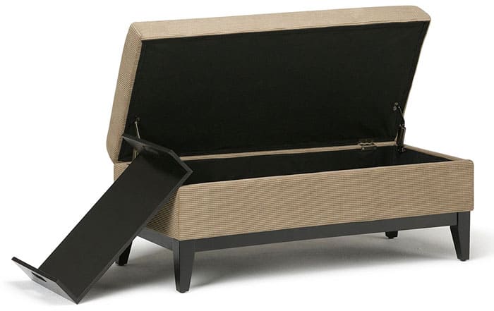 storage ottoman bench with tray