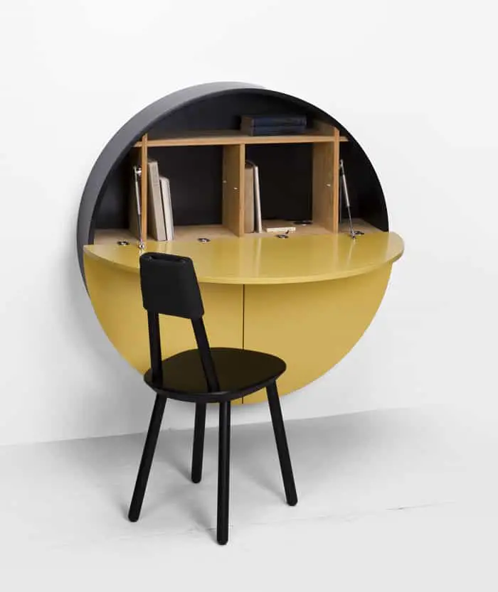 round wall-mounted desk