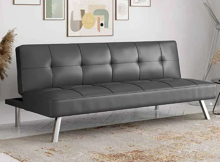 The Serta Rane Collection Sofabed, available in faux leather or fabric is great for small apartments: use it as a sofa or lounger during the day or flatten it down when guests come to stay.
