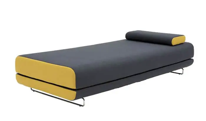 Shine Sofa Bed is a double bed cleverly disguised as a daybed or love seat that unfolds to reveal a large bed for two. It's slim design makes it light and easily to move.