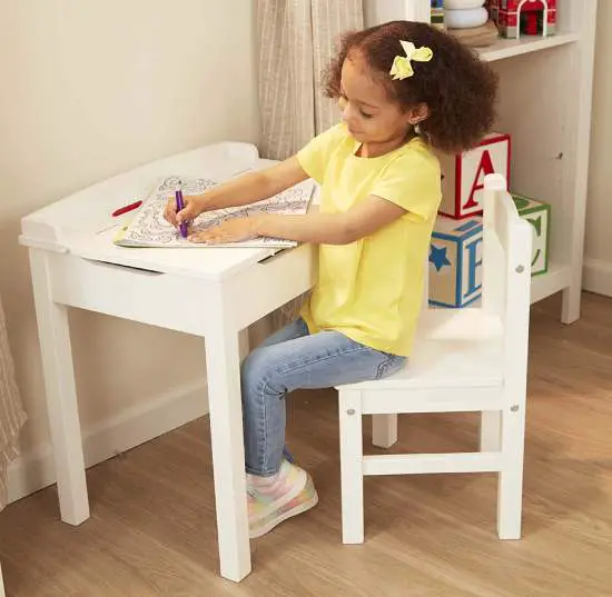 lift-top desk and chair for kids