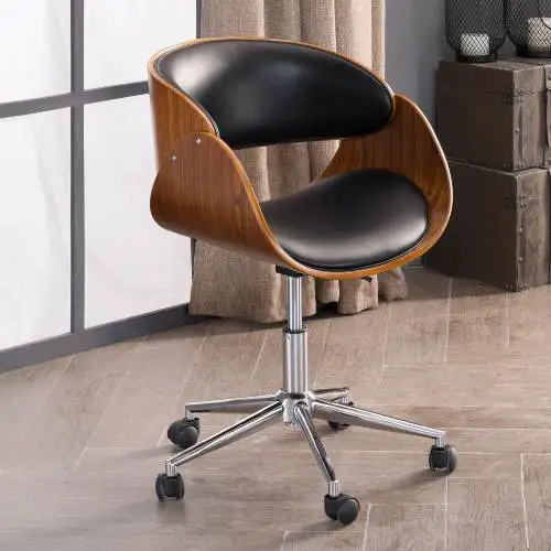 mid-century wood adjustable desk chair