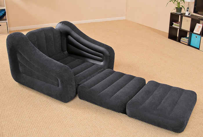 Inflatable pull-out sleeper chair