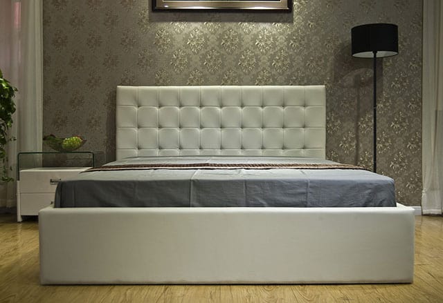 leatherette bed with lift up storage