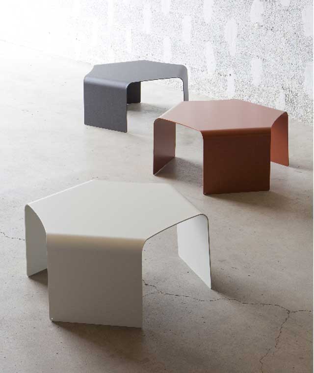 aluminium hexagonal nesting coffee table set