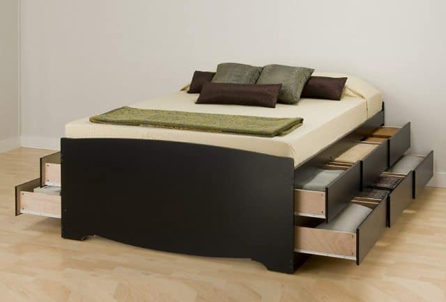 bed with drawers on both sides