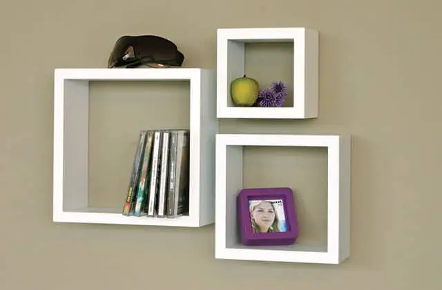 3-piece square wall shelf set