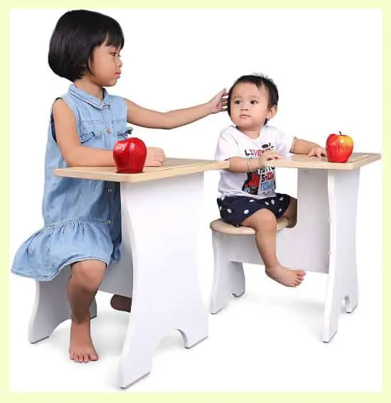 Kids ergonomic wooden desk