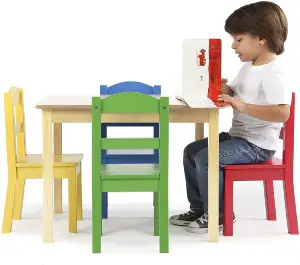 kids wood table and chair set