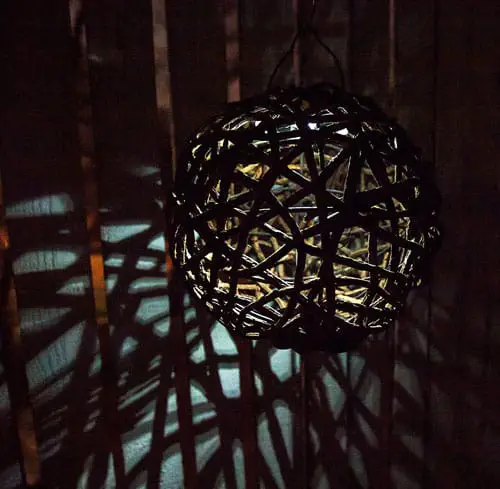 rattan lantern with solar cell