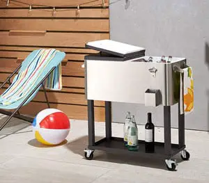 stainless steel cooler with shelf