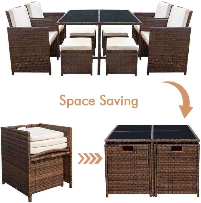Space Saving Garden Furniture Vurni - Space Saving Patio Table And Chairs