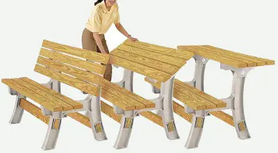 flip top bench table