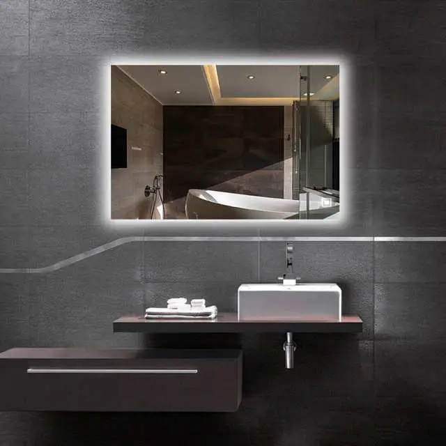 bathroom blacklit mirror