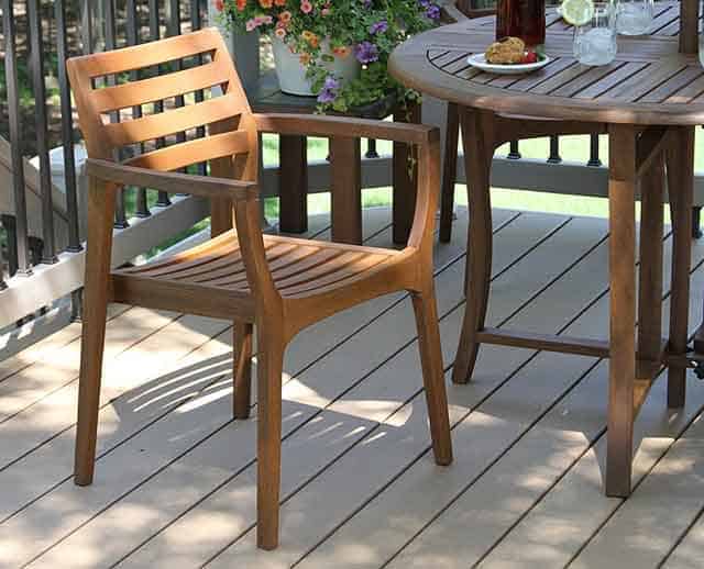 Outdoor hardwood stacking chairs