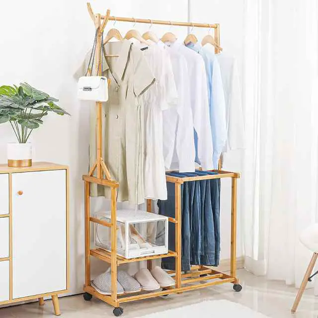 bamboo clothes rack