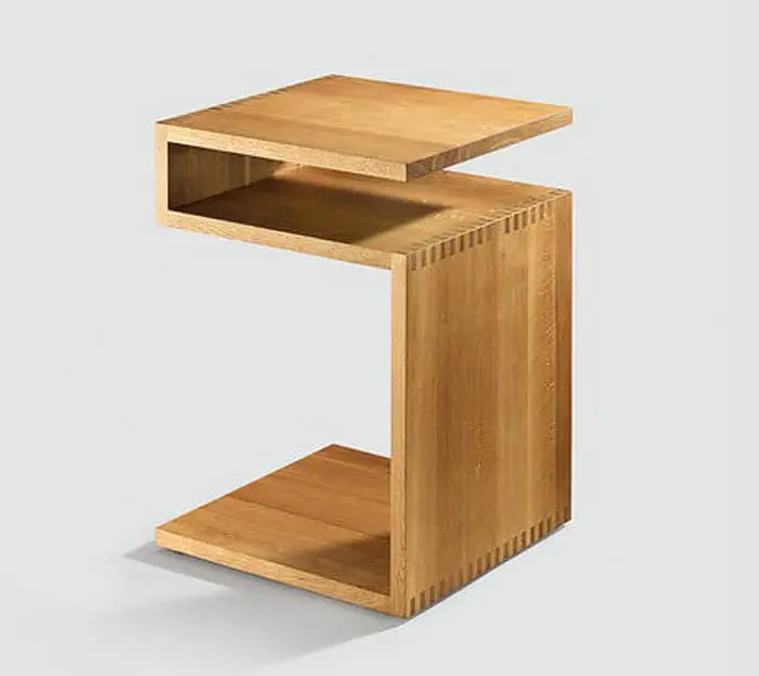 z-shaped side table with magazine storage