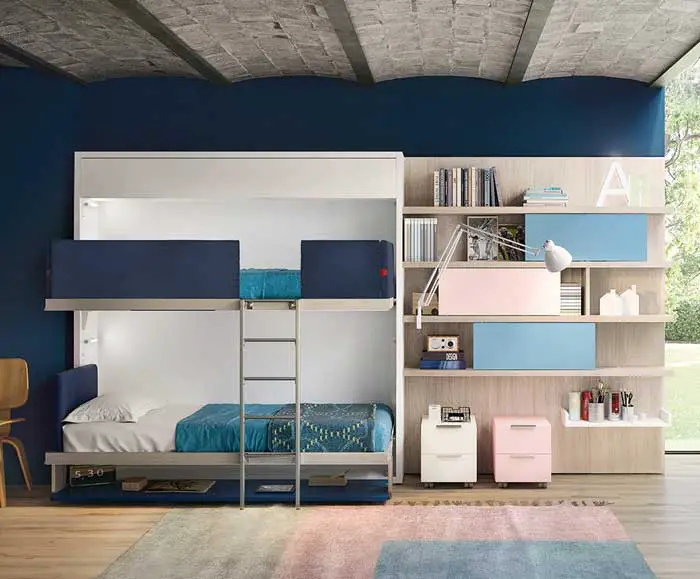 wall-mounted bunk bed