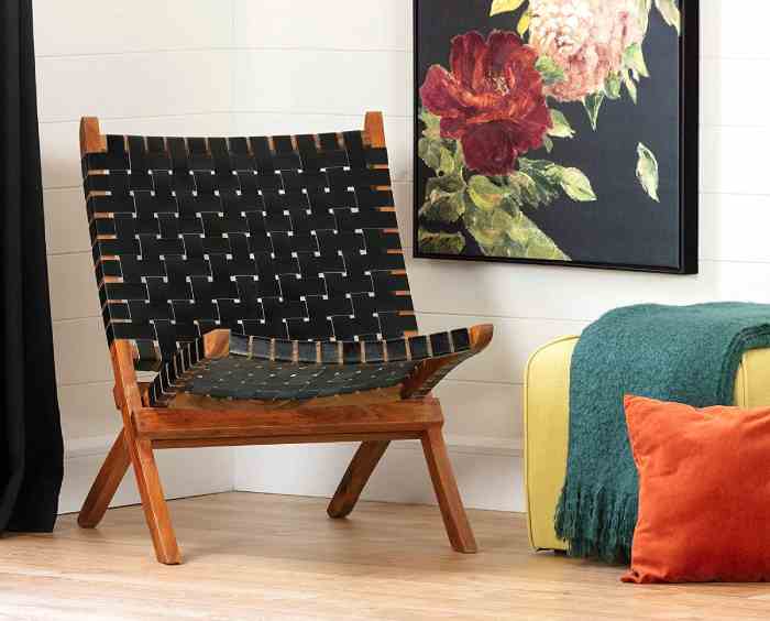 woven leather lounge chair