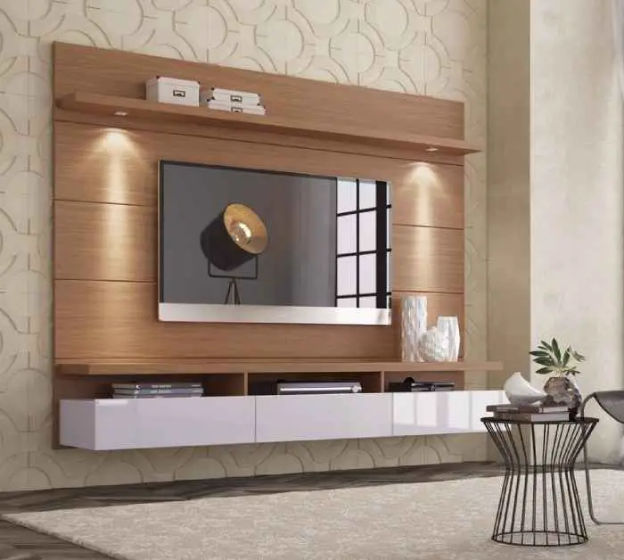 Wall-mounted theater entertainment center