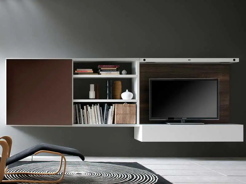 Floating bookcase-TV console