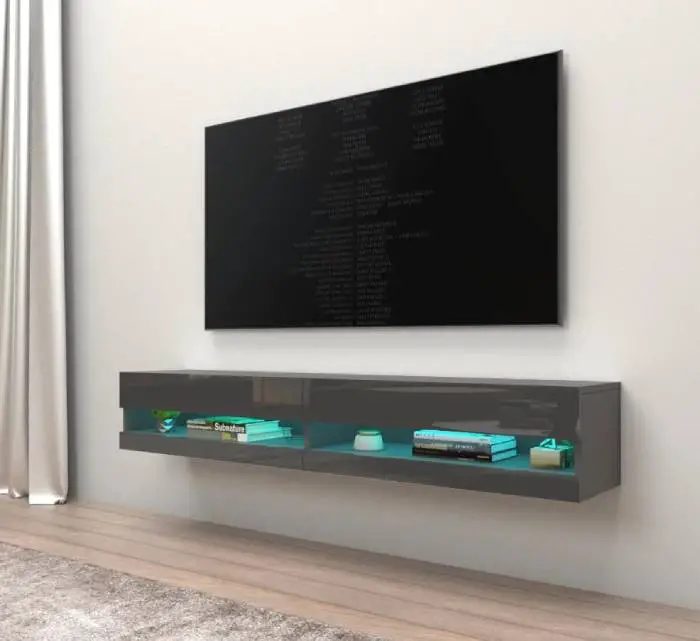 16 Modern Floating Tv Units Vurni, Tv Component Cabinet With Glass Doors