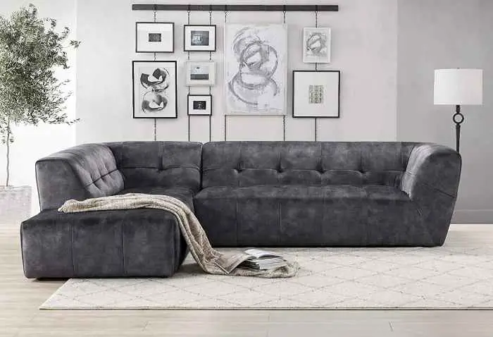 mid-century modern velvet sectional sofa