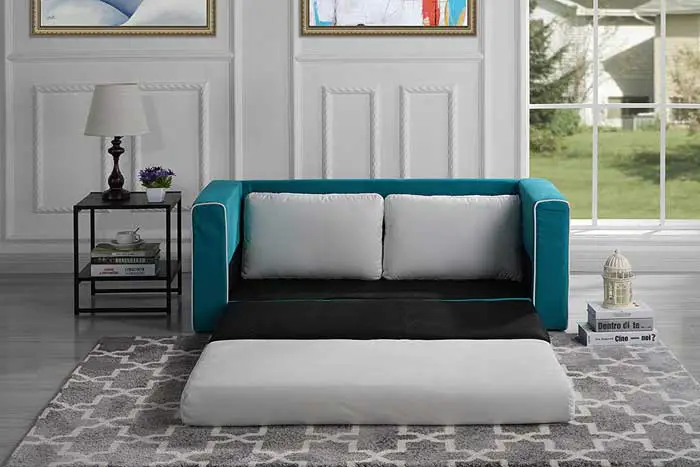Divano Roma sleeper sofa unfolds into an XL twin mattress for overnight guests