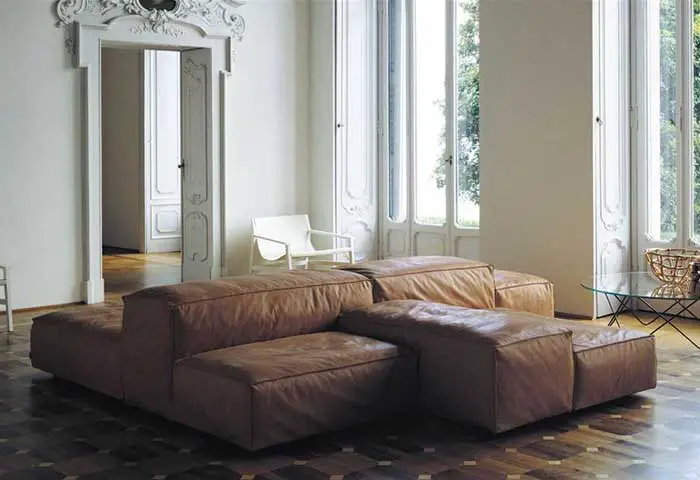 modern modular leather couch