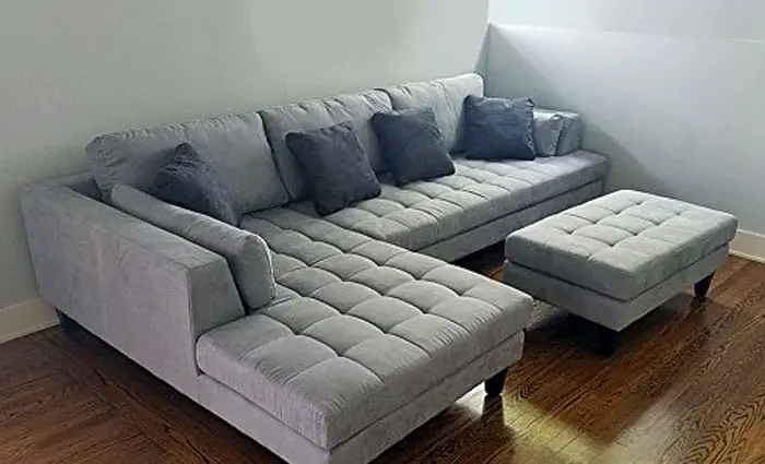 microfiber sectional sofa with ottoman