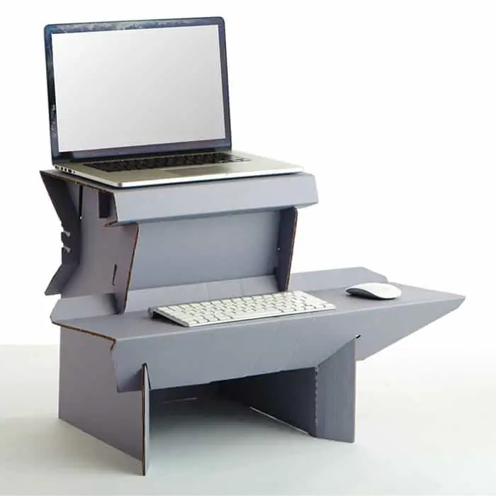 cardboard sit-to-stand desk