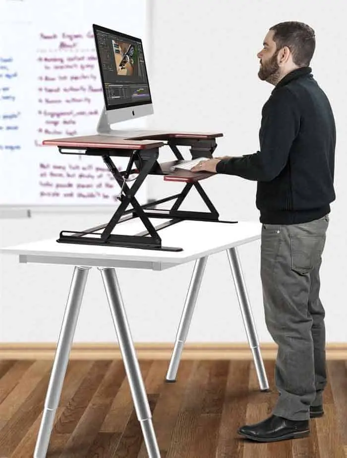 height-adjustable office desk converter