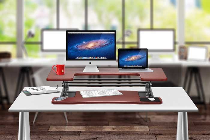 height-adjustable office desk converter
