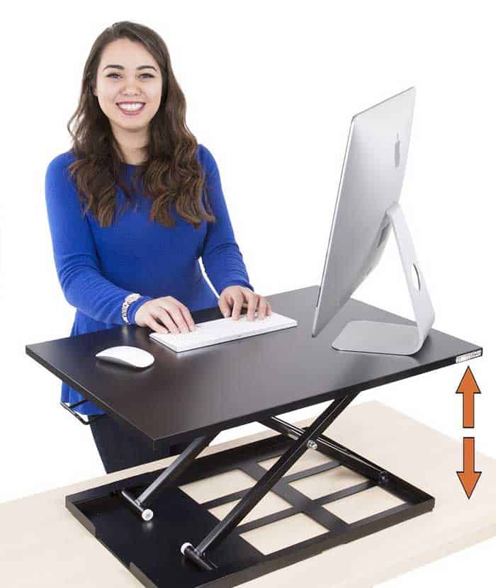 sit-to-stand desk with pump system