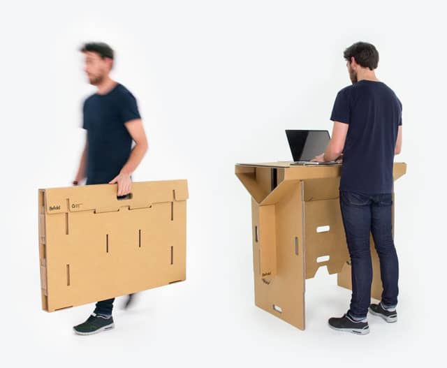 folding cardboard desk