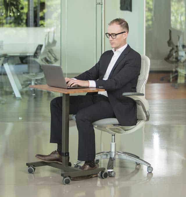 pneumatic height-adjustable sit-stand desk