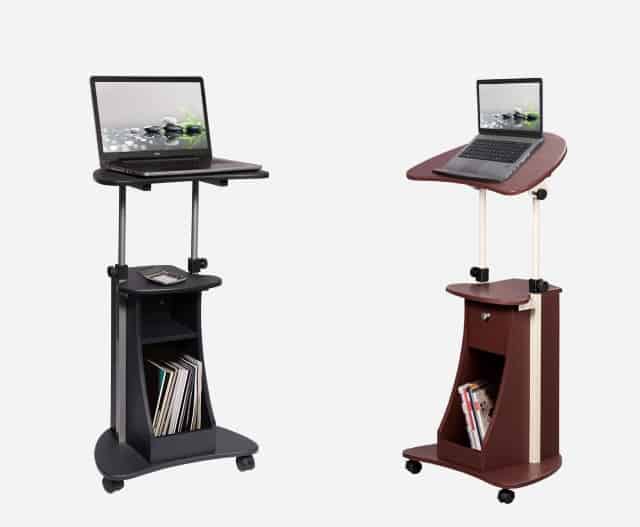 sit-to-stand rolling laptop cart