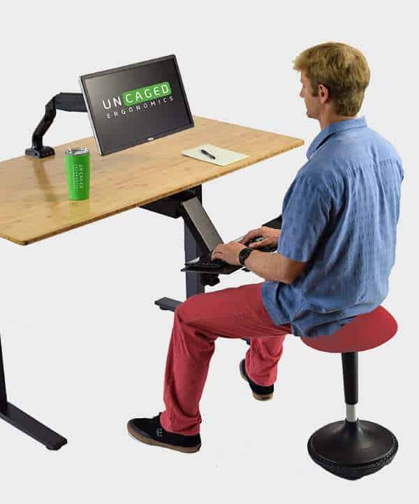 Ergonomic height adjustable wobble stool