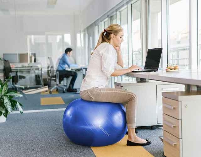 Pilates Birthing Pregnancy Extra Thick Anti Burst Swiss Gym Ball for Yoga HBselect Exercise Ball Chair &Anti-Slip Stability Base & Resistance Bands 